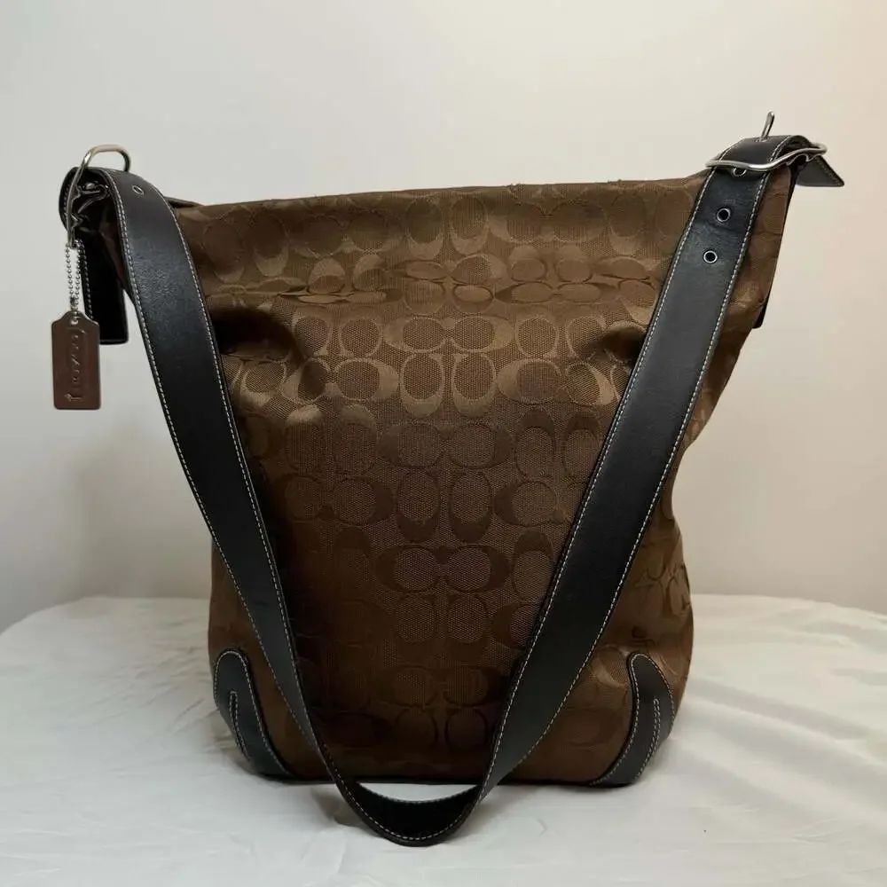 Coach Signature Canvas Hobo Bag in Brown/Tan